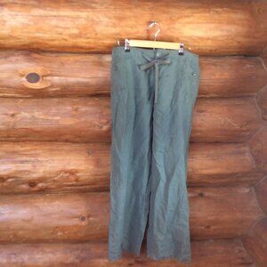 CR Charlotte Russe Vintage 90s Green 100% Linen Wide Leg Y2K Retro Pants Size 13